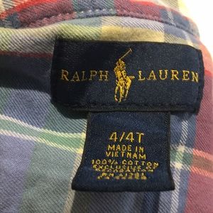 Ralph Lauren Plaid Cotton Button Up 4T